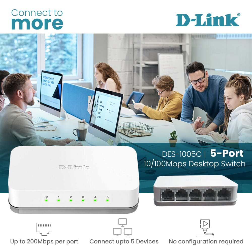 این سوییچ با 5 پورت شبکه... به شما این امکان را می‌دهد که چندین دستگاه را به سرعت و با کارایی بالا به یکدیگر متصل کنید. BaziAcc.ir