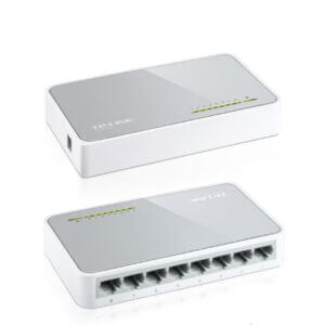 یک انتخاب هوشمندانه برای ادارات کوچک... شبکه‌های خانگی، و گروه‌های کاربری است. با 8 پورت RJ45 سرعت 10/100Mbps... این سوئیچ با تکنولوژی خودکار MDI/MDIX انواع کابل‌های شبکه را پشتیبانی می‌کند BaziAcc.ir