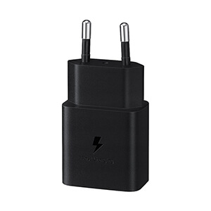 ویژگی ها : خرید و قیمت شارژر ادپتور دیواری 15 وات سامسونگ مدل EP-T1510 نوع رابط: USB-C گارانتی: دارد تعداد درگاه خروجی: 1 عدد شدت جریان خروجی: حداکثر 2 آمپر ویژگی های خاص: امکان شارژ ایمن دستگاه هنگام نوسان جریان محافظت از دستگاهها برابر Overcharge و دمای بالا BaziAcc.ir
