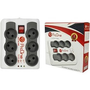 دلایل خرید: محافظ-برق-6-خانه-1٫5-متری-PROONE-PPS610-3.jpg قابلیت کنترل ولتاژ از 110 تا 250 ولت توان خروجی 2500 وات دکمه خاموش و روشن قابل دسترس 6 ورودی دوشاخه برای اتصال بیشتر چراغ‌های LED نشانگر وضعیت اتصال گارانتی 12 ماهه کاوان کالا BaziAcc.ir