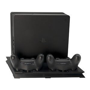 با پایه نگهدارنده و خنک‌کننده PS4 Slim مدل Ultrathin Charging Heat Sink تجربه‌ی بازی شما به یک سطح جدید ارتقاء می‌یابد. از خنک‌کننده گرفته تا شارژ دسته‌ها این پایه همه چیز را در یک بسته کوچک و کارآمد فراهم می‌کند. BaziAcc.ir