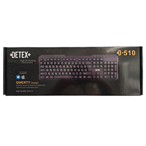 خرید و قیمت کیبورد دیتکس مدل D-510-2 ویژگی ها : اتصال:  با سیم رابط: USB جنس بدنه: پلاستیک نشانگر LED: دارد حروف فارسی حک شده بر روی کیبورد: دارد قابلیت تنظیم ارتفاع: دارد تعداد کلید ها: 112 عدد BaziAcc.ir