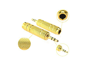 ویژگی ها : تبدیل نری میکروفن به جکی AUX استریو تبدیل فیش بزگ به کوچک مبدل فیش میکروفونی 6.35 میلی متر بزرگ به 3.5 میلی متر کوچک آلیاژ جنس از فلز طلایی BaziAcc.ir