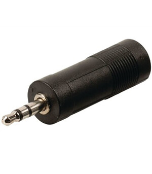 تبدیل نری میکروفن به نری هدفون AUX  این مبدل توانایی تبدیل فیش جک نری میکروفن با ابعاد بزرگتر به فیش نری AUX استاندارد 3.5 میلی‌متری را داراست. BaziAcc.ir