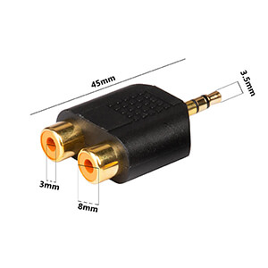 ویژگی ها : رابط ورودی: دو پورت مادگی AV رابط خروجی:یک پورت نری AUX درگاه (پورت) ورودی: مادگی AV درگاه (پورت) خروجی: AUX 3.5mm تبدیل صدا: بدون کابل تبدیل: AUX به RCA و بالعکس جنس: طلایی BaziAcc.ir