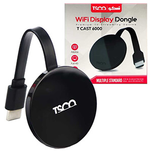 دانگل HDMI تسکو مدل T-Cast 6000 یک راهکار بی‌سیم کارآمد برای انتقال تصاویر و محتوا از دستگاه‌های هوشمند به تلویزیون می‌باشد. این دانگل به شما این امکان را می‌دهد که به صورت بی‌سیم اطلاعات مانند فیلم، عکس، و فایل‌های صوتی را از موبایل، تبلت یا لپتاپ به صفحه نمایش تلویزیون انتقال دهید. BaziAcc.ir