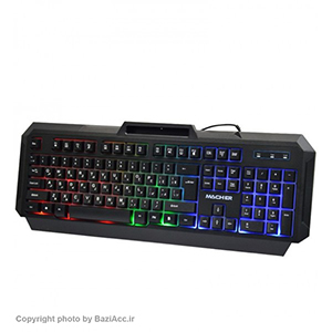 این کیبورد مخصوص بازی با نورپردازی RGB جذاب در محیط‌های تاریک شما را به یک میدان جنگ واقعی تبدیل می‌کند. BaziAcc.ir