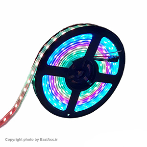 کاربردهای گسترده: این ریسه ال ای دی با روکش دیجیتال مناسب برای تزیین داخلی خانه، فضاهای تجاری، ویترین‌ها، و حتی ماشین‌هاست. BaziAcc.ir